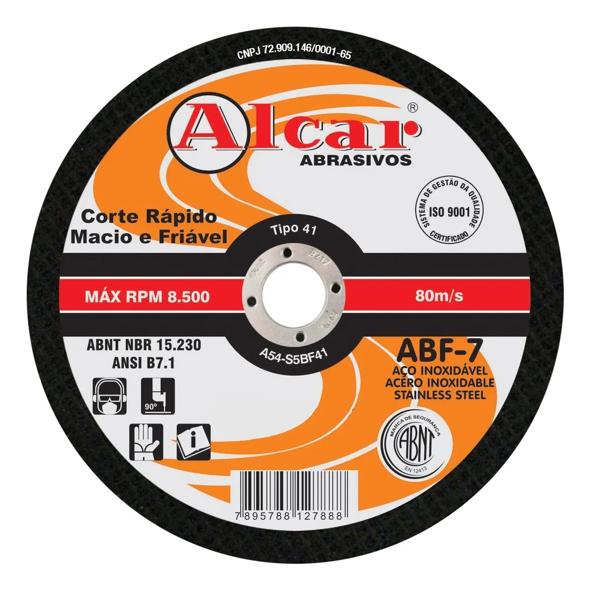 Disco de Corte Aço/Inox 7" (178mm) Alcar